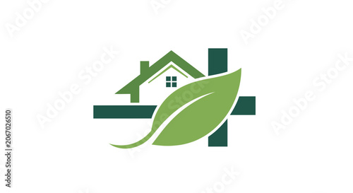 Sustainable Living Eco-Friendly House Logo Concept Promoting Green Architecture and Healthy Living