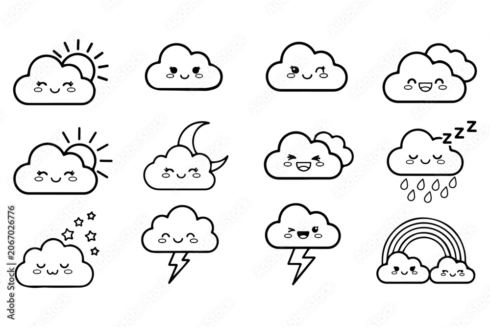 Obraz premium weather icons set