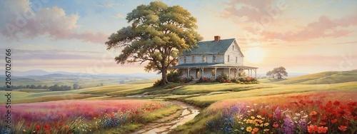 A serenely shimmering watercolor scene