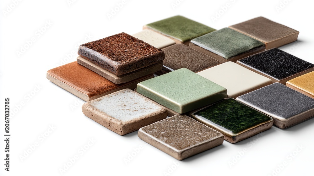 Fototapeta premium Collection of Colorful Ceramic Tiles for Interior Design.