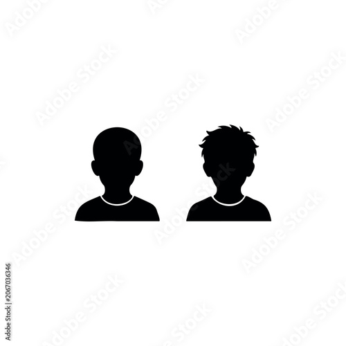 Boys silhouette icon vector illustration.
