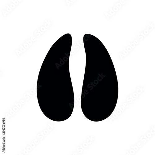Goat foot print silhouette icon vector illustration.
