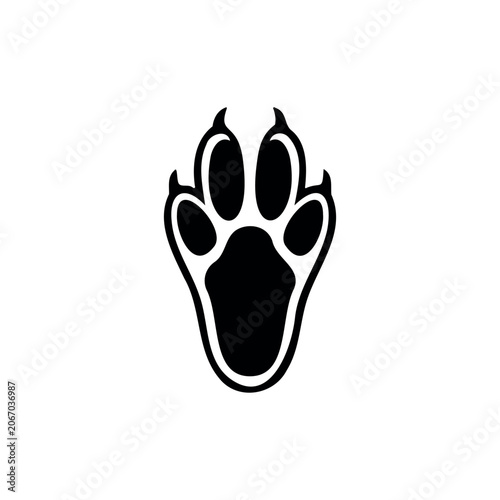 Rabbit foot print silhouette icon vector illustration.
