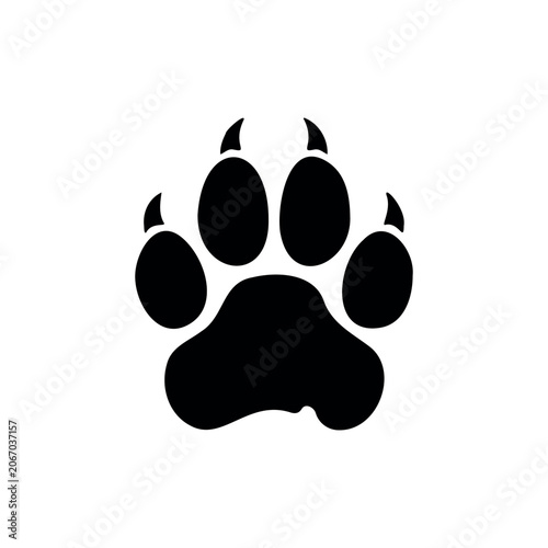 Tiger foot print silhouette icon vector illustration.
