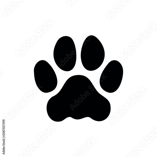 Puma foot print silhouette icon vector illustration.
