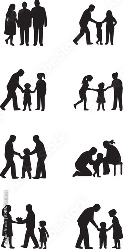 Athletes Running And Fitness Workout Exercises Silhouette Vector Clipart Set
