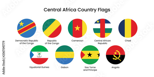Obraz na plátně Central African country flags collection vector elements