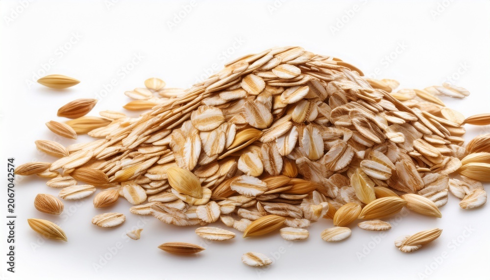 Obraz premium Oats On A White Background