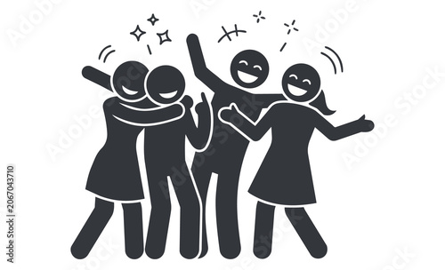 Grupo de amigos felices