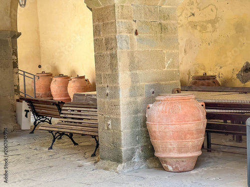 The historic buildings of the Franciscan monastery in La Vernaa.