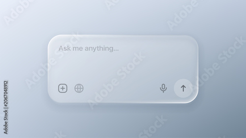 Quadro su tela Frosted glass user interface chat box with artificial intelligence text prompt