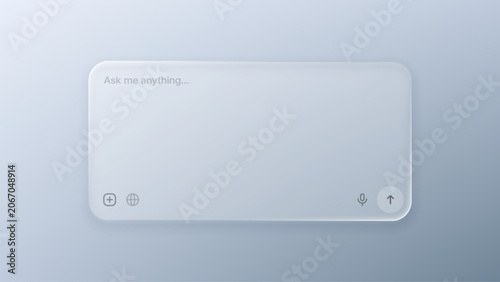 фотографія Glassmorphism user interface element with chat input field