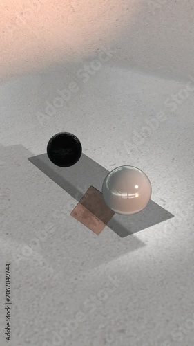 Conceptual balance animation with geometric shapes