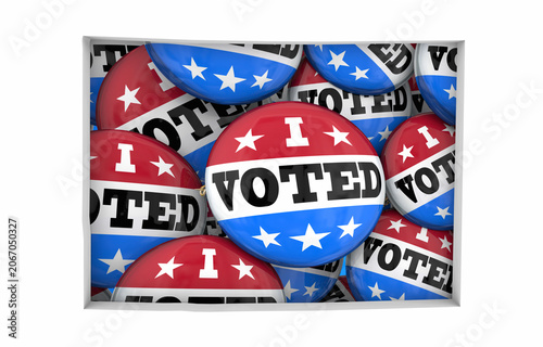 Colorado CO State Map I Voted Pins Buttons Election Democracy 3d Illustration