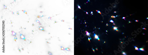 Obraz na plátně Vibrant spectral light burst with diamond reflections, glowing crystal texture a