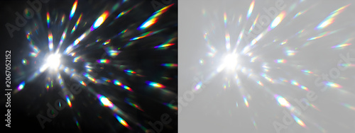 Schilderij op canvas Diamond rainbow refraction with vibrant spectral rays, luminous crystal shine an