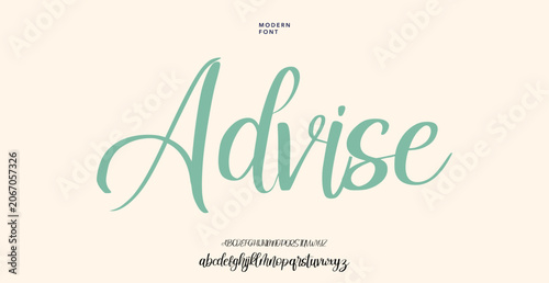 Modern calligraphy advice lettering in teal green color