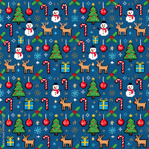 Colorful Christmas Pattern With Festive Holiday Elements 1.
