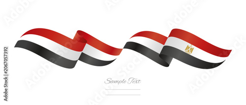 Bilde på lerret Egyptian flag ribbon vector illustration
