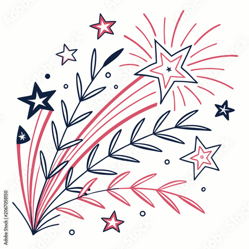 Tableau sur toile Doodle sparkle, starburst, radiant lines, dynamic sparkle pattern, doodle hand d