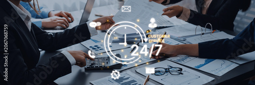 Fotografie Concept of 24-hour customer service