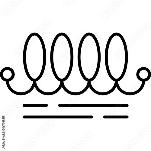 Bilde på lerret Inductor Coil Outline Icon