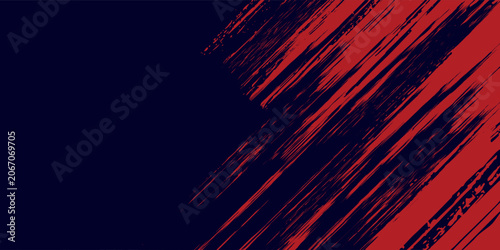 Tableau sur toile Halftone dots red and blue color pattern gradient grunge texture background