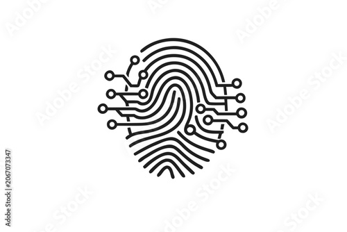 Fingerprint Made Of Circuit Lines For Digital Security