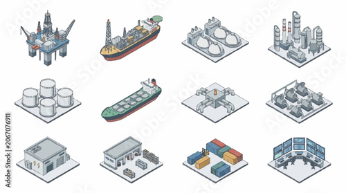 Isometric Industrial and Maritime Infrastructure Collection.