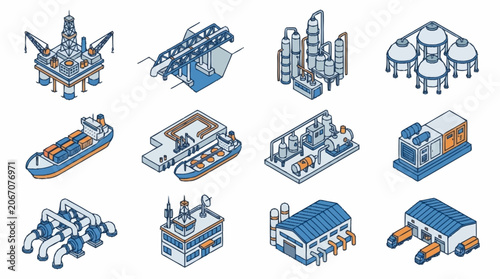 Isometric Industrial and Maritime Infrastructure Collection.