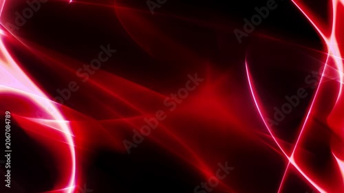 Intense Red Abstract Lines on Black 4K Loop features swirling glowing lines and lights with intense red colors against a dark background in a loop.