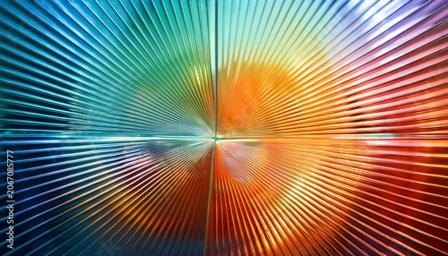 Bright Ribbed Glass Background With Soft Color Refraction