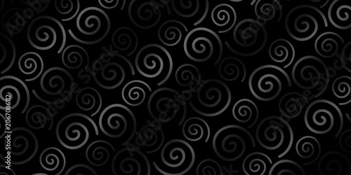 A sophisticated monochrome background composed of abstract spiral shapes in varying sizes. 