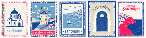 Принти на полотні Santorini