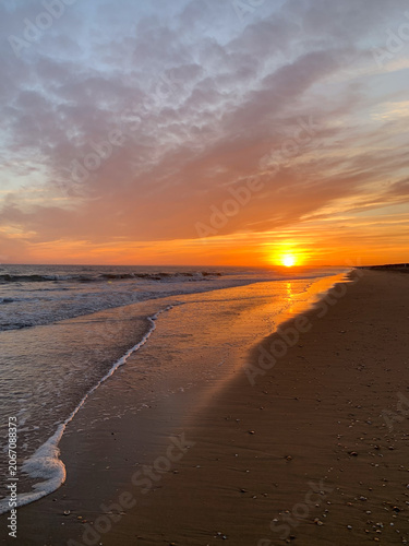 beach at Punta Umbria in sunset mood
