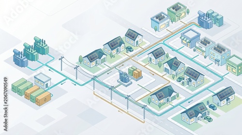 Resilient power network linking substations batteries homes and businesses