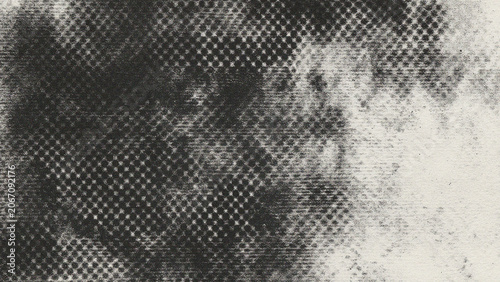 Quadro su tela Distressed dark gray dither screen background with retro pixel grain noise textu