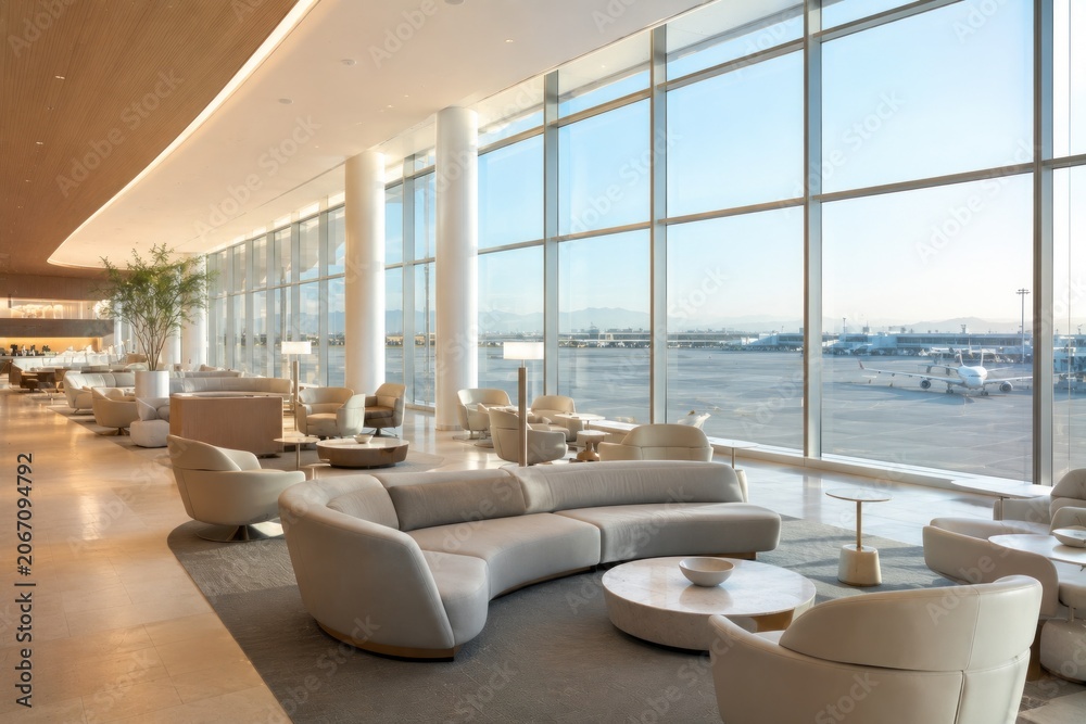 Fototapeta premium Minimalist luxury interior and scenic outdoor spaces design for modern lifestyle.