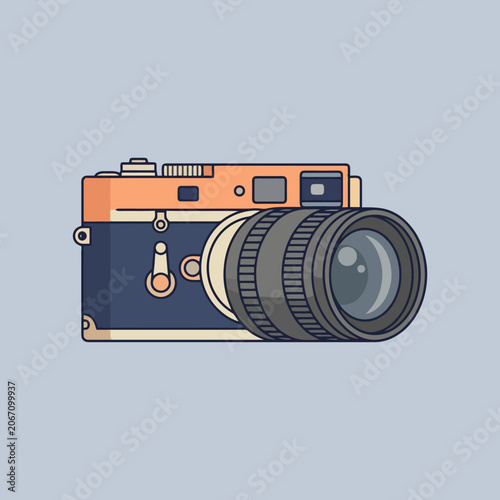 Canvas-taulu A stylized retro camera graphic isolated on a plain background