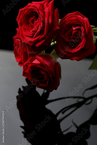 beautiful bouquet of flowers on dark background