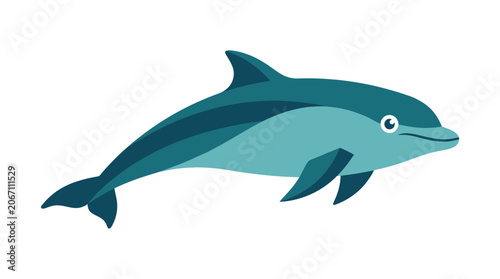 Obraz na plátně Cute Dolphin Illustration - Marine Mammal