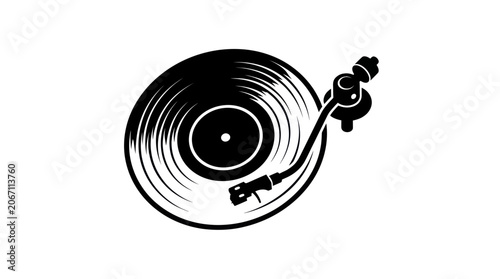 Bild auf Leinwand Retro vinyl record playing on a classic turntable