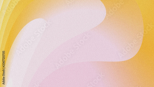 Принти на полотні Soft abstract background with overlapping smooth curved shapes, warm golden and pale pink grainy noise gradient texture, blank copy space