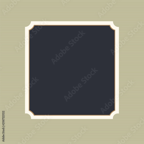 Vintage Decorative Square Frame Border Template with Elegant Curved Corners