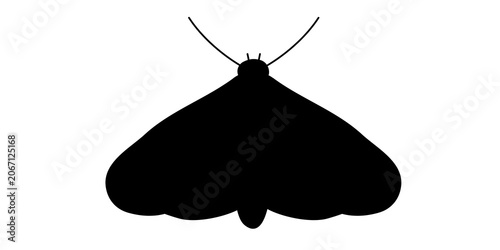Obraz na plátně Silhouette of a black moth isolated on transparent background with antennae
