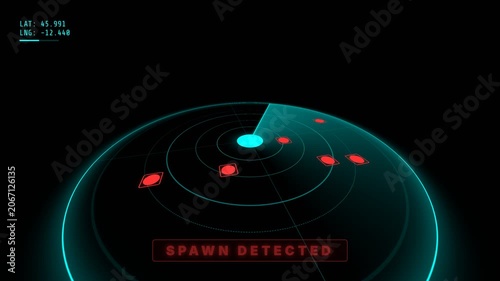 3D Isometric Geometry Spawn Radar Enemy Detected Animation