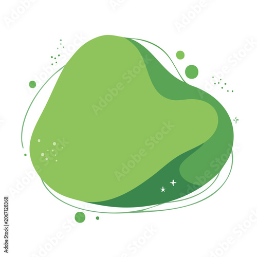 Abstract green organic blob illustration on white background