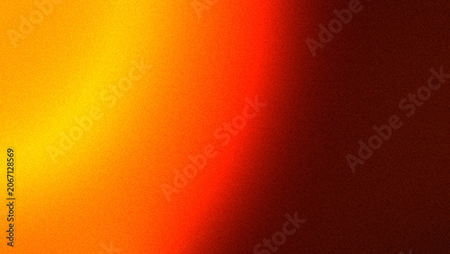 Cuadro en lienzo Vibrant Orange and Yellow Grainy Gradient Background with Dark Shadow