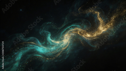 Cosmic Nebula with Twisting Gas and Dust