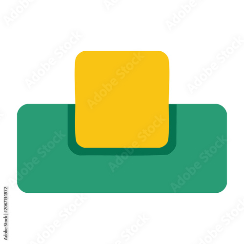 Flat design USB drive icon with green and yellow colors